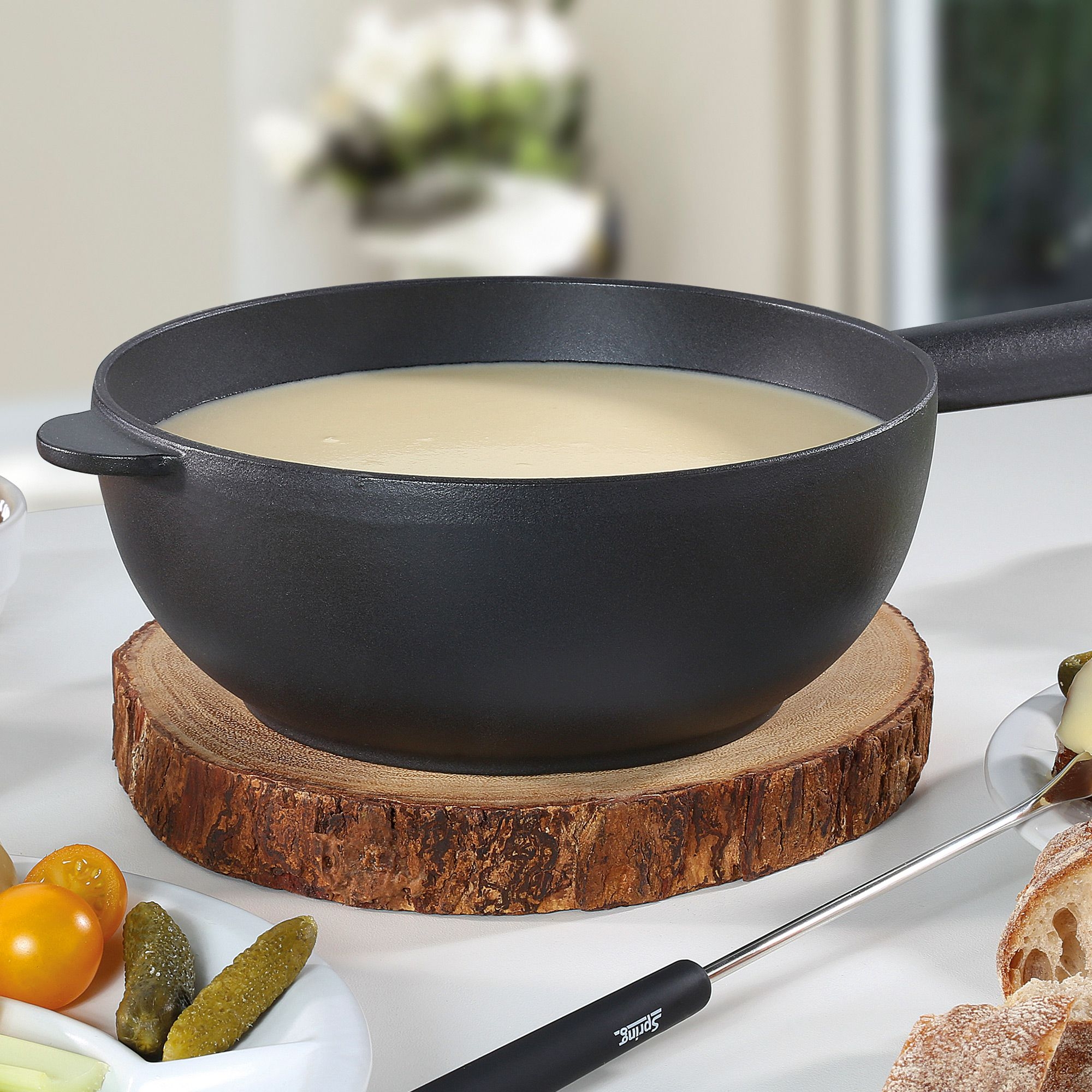 Spring - Fondue - Caquelon Saas Fee 20cm - schwarz matt